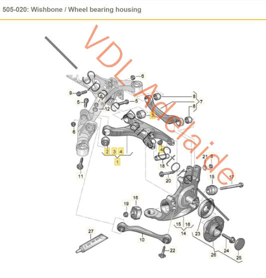 8K0505312J Audi A4 B8 Rear Right Lower Wishbone Suspension Control Arm 8K0505312J