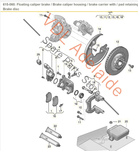 8K0998281A 8K0615404E 8K0615426C Audi A4 B8 Electronic Handbrake Right Rear Brake Caliper 8K0615426C 8K0615404E 8K0998281A