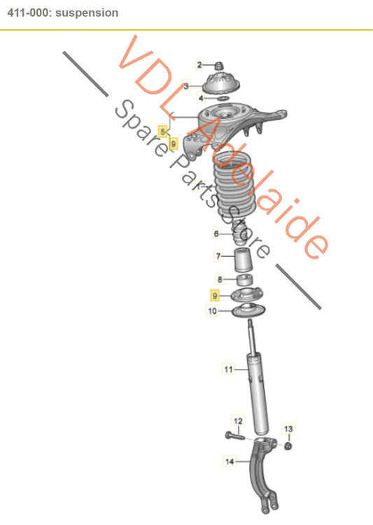 8K0412392F 8R0412384 8R0412392A Audi A4 A5 Q5 Front Right Suspension Strut Top Mount Bush 8K0412392F 8R0412384 8R0412392A