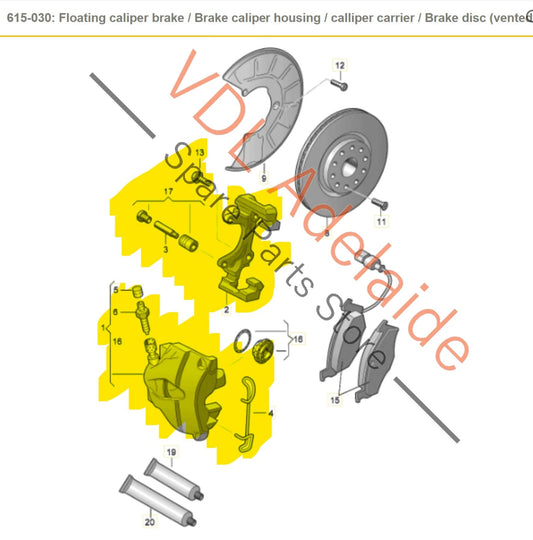 8K0615124C 3C0615125 Audi A4 B8 Right Front Brake Caliper 8K0615124C 3C0615125