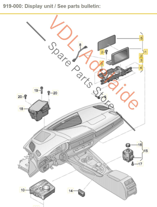 8W8919605 Audi A4 S4 RS4 RS5 B9 HIGH Alpine 8.25in MMI Interface Display INNOLUX 8W8919605