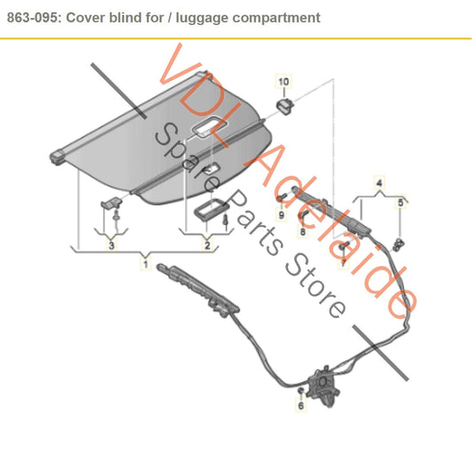 8W9863560 Audi A4 S4 B9 Wagon Rear Boot Cover Automatic Drive Motor Cable Set 8W9863560