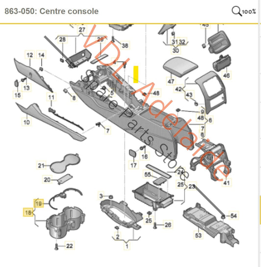 8W0862533B6PS 8W0862145 Audi A4 S4 B9 Centre Console Cup Drinks Holder 8W0862533B 8W0862145