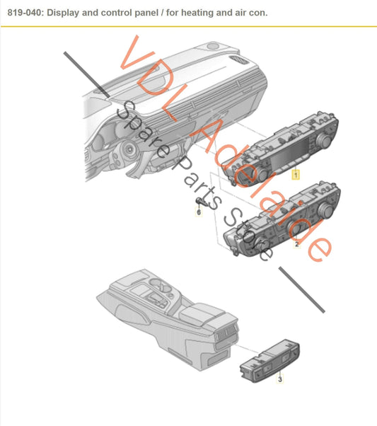 8W0820043T 8W0820043BJ Audi A4 S4 B9 Dashboard Air Conditioning Switch Panel 8W0820043T 8W0820043BJ 5PR