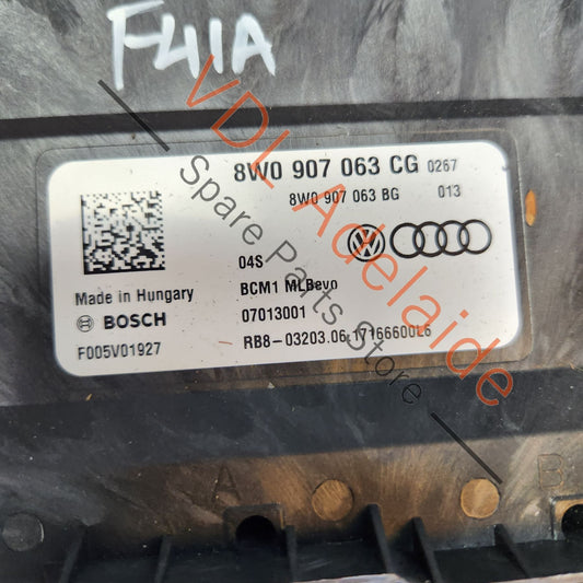 8W0907063CH Audi A4 S4 B9 A5 F5 Q5 Q7 Front Body Control Module 8W0907063CH