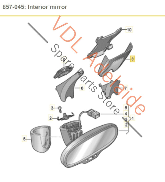 8W08575194PK Audi A4 S4 B9 Interior Trim Cover for Windscreen Mirror 8W0857519 4PK