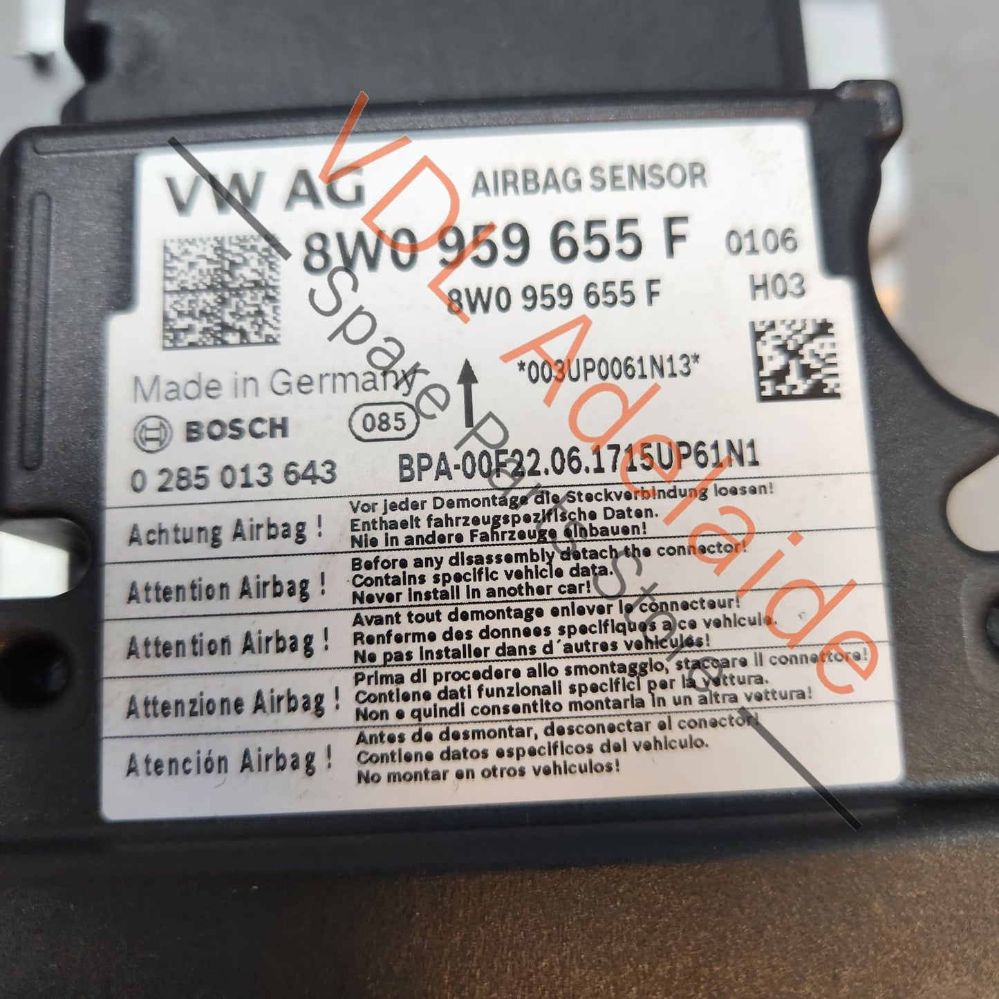 8W0959655F Audi A4 B9 Airbag Control Module 8W0959655F