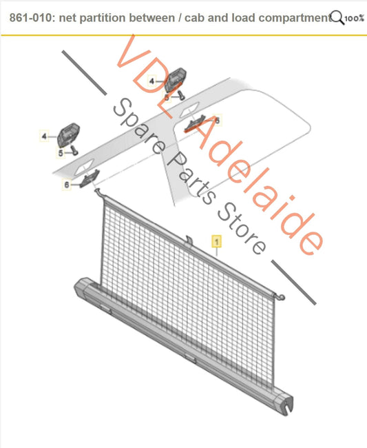 8W9861691A6PS Audi A4 S4 RS4 B9 Wagon Avant Rear Cargo Net for Boot Trunk Luggage Compartment 8W9861691A 6PS