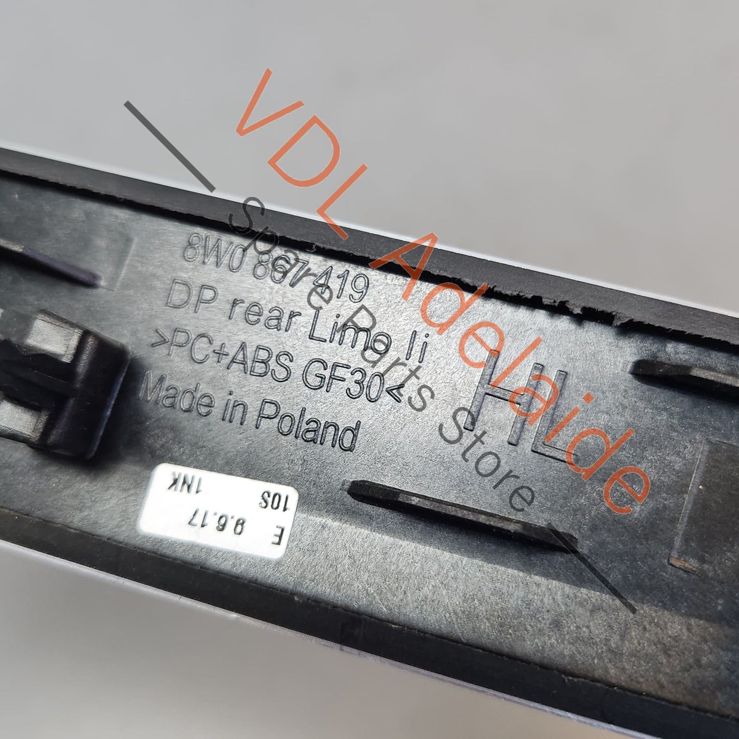 8W0867419E1NK 8W0867419 Audi A4 S4 B9 Rear Left Aluminium Brushed Trim Insert for Interior Door Card 8W0867419E 1NK
