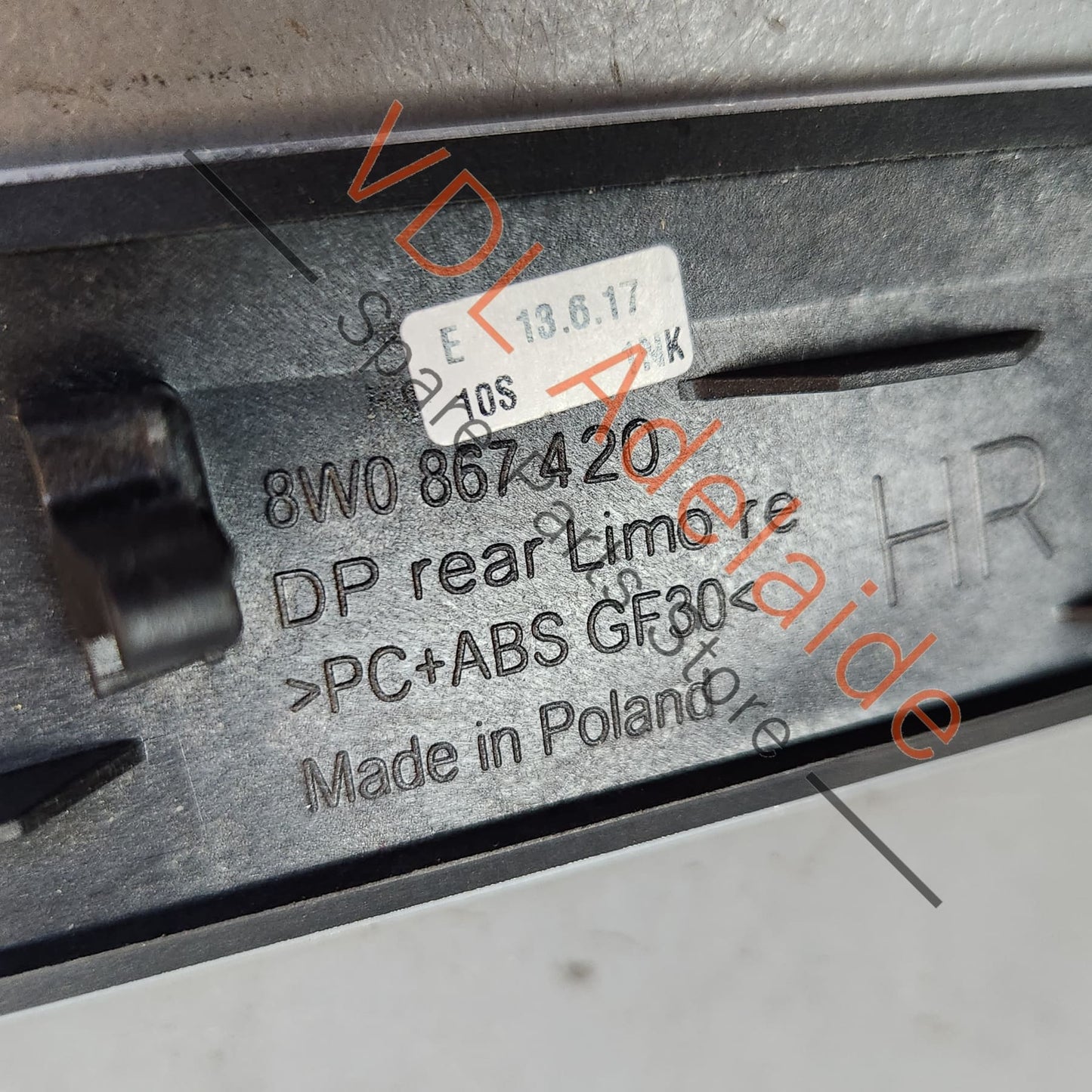 8W0867420E1NK 8W0867420 Audi A4 S4 B9 Rear Right Aluminium Brushed Trim Insert for Interior Door Card 8W0867420E 1NK