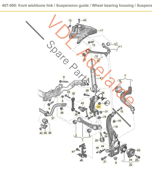 8W0413038H Audi A4 S4 A5 S5 B9 Right Front Suspension Strut Fork 8W0413038H