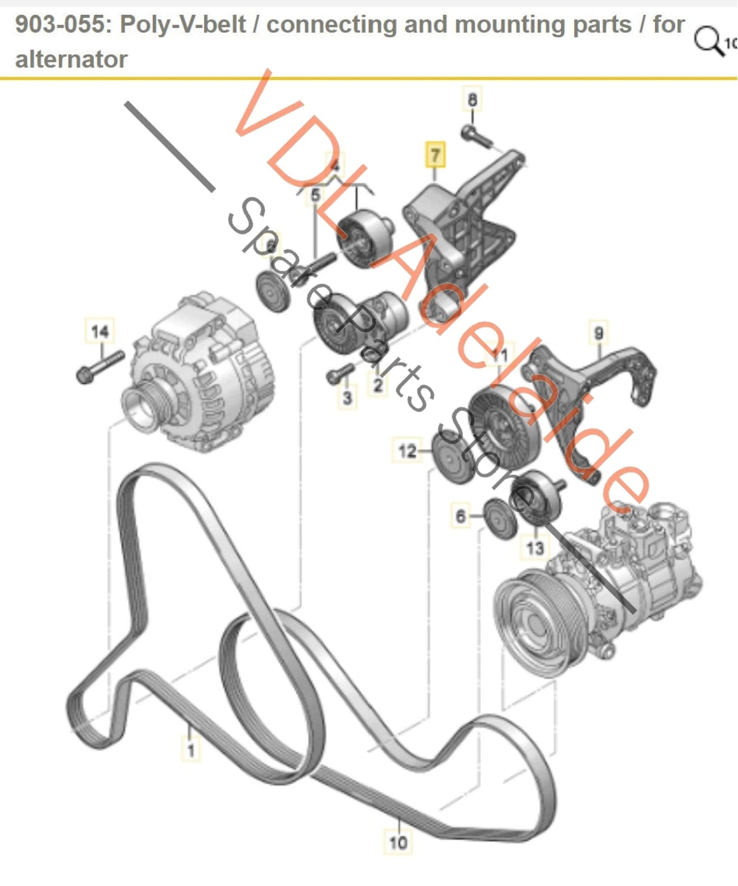 06M903143AC 06M903341D Audi S3 B9 Alloy Engine Bracket for Alternator with Idler Pully 06M903341D 06M903143AC