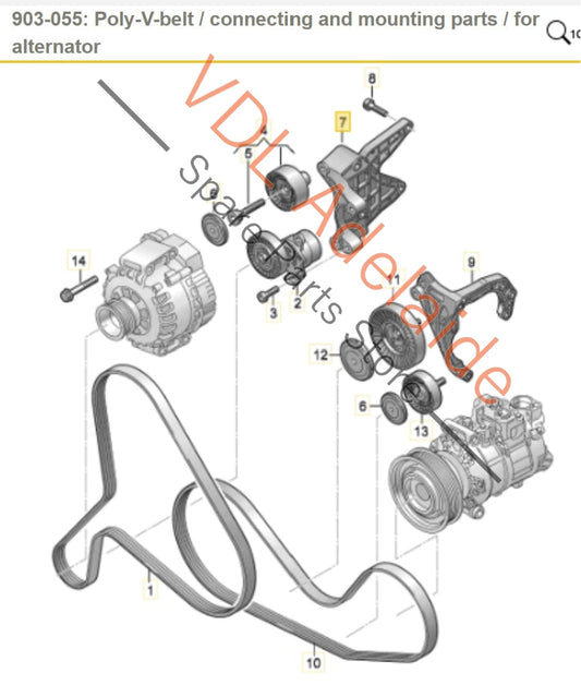 06M903143AC 06M903341D Audi S3 B9 Alloy Engine Bracket for Alternator with Idler Pully 06M903341D 06M903143AC