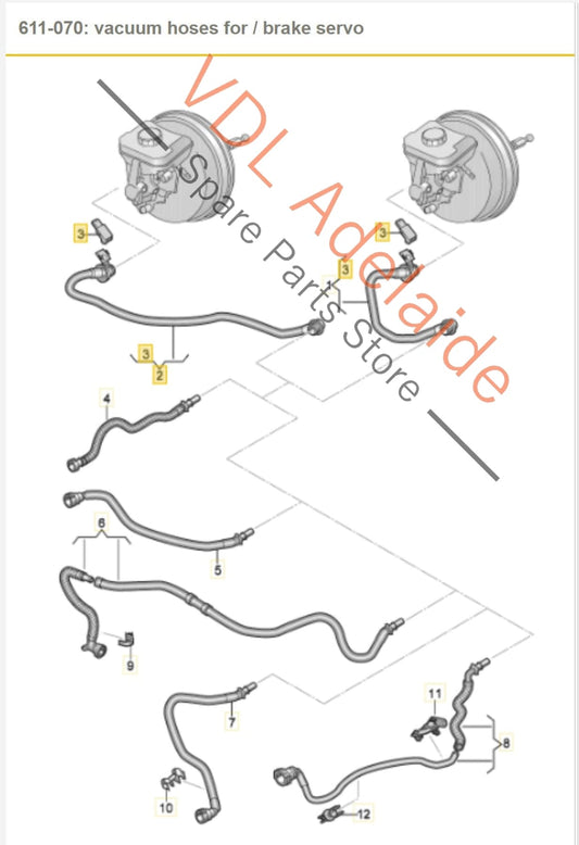 8W2611931K Audi S4 Brake Vacuum Pipe Hose with Sensor & Non-return valve RHD 8W2611931K
