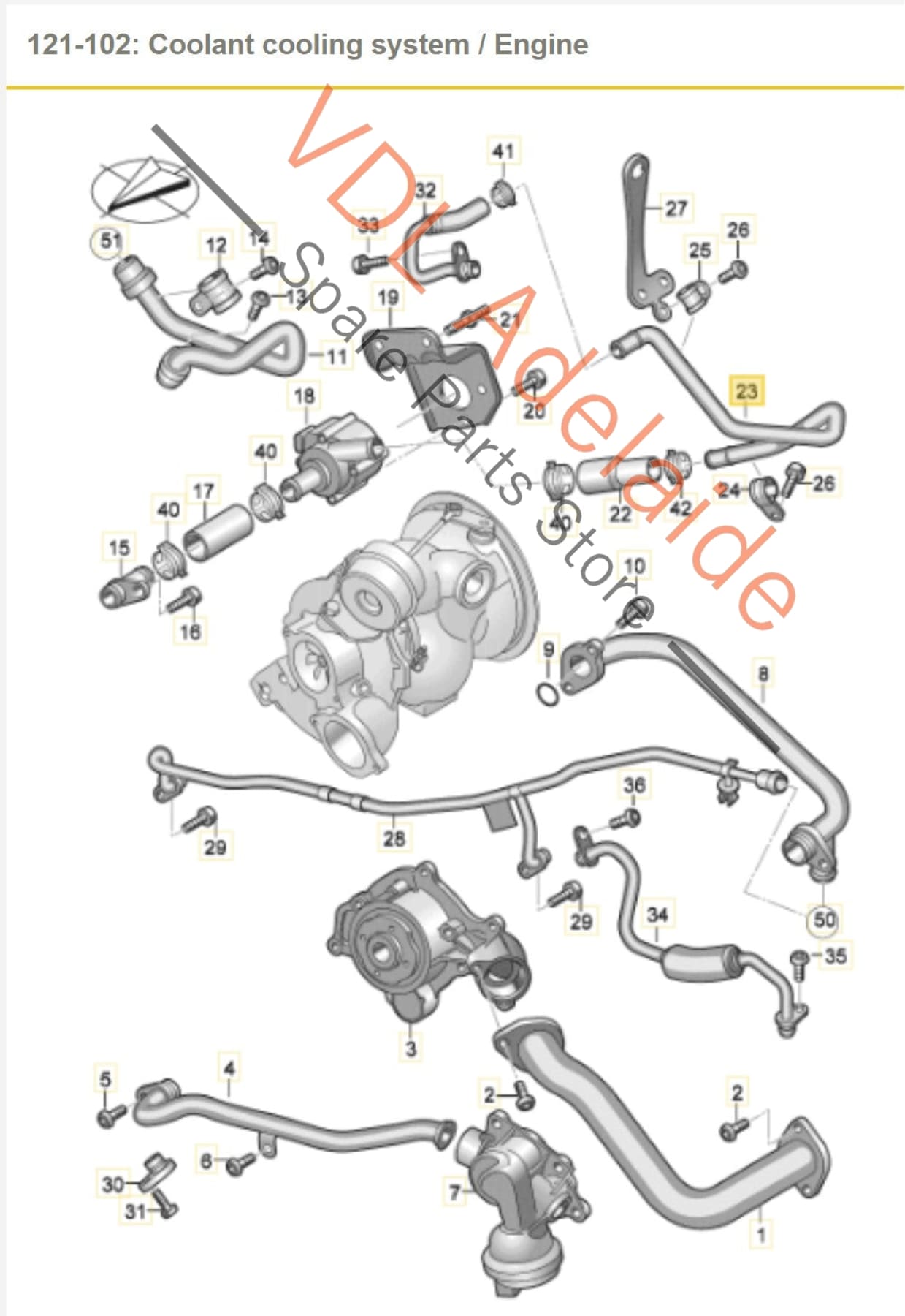 06M121085H 06M121085AF Audi S4 TFSI B9 3.0L Petrol V6 Water Coolant Hose Pipe 06M121085H 06M121085AF