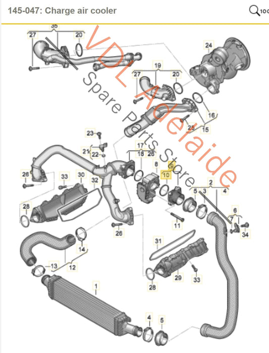 06M145674CN Audi S4 B9 Intake Pipe for Throttle Body 06M145674CN