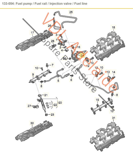 06M127503S 06M127503M 059906054G Audi S4 S5 B9 3.0L Steel Fuel Line Hose Pipe & 11BAR 11 BAR Pressure Sensor 059906054G 06M127503M 06M127503S