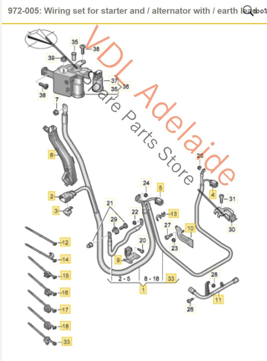 8W0971228AL 8W0971228BT Audi Wiring Set for Starter Motor and Alternator 3.0L Petrol 8W0971228AL 8W0971228BT
