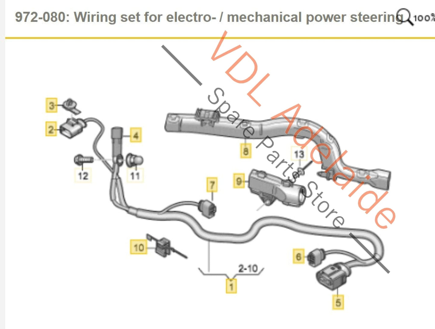 8W2971111C Audi Wiring Set for Electric Power Steering Rack RHD 3.0L Petrol 8W2971111C