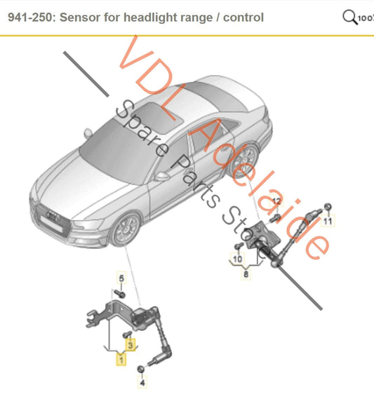 8W0941285C 8W0941285E Audi A4 S4 B9 Front Left Suspension Level Sensor 8W0941285E 8W0941285C