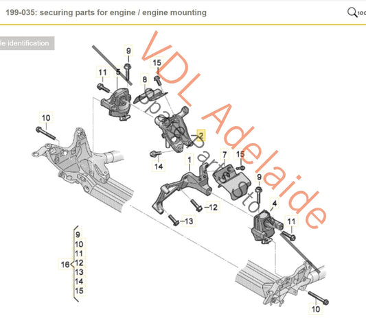 8W0199308R Audi S4 S5 3.0 V6 Aluminium Engine Mounting Bracket Right Side 8W0199308R