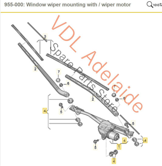 8W2955023A 8W2955023C Audi A4 S4 RS4 B9 Front Windscreen Wiper Motor & Linkage 8W2955023A 8W2955023C for RHD