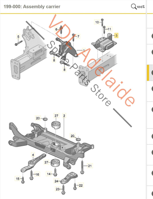 5QA199555F Audi RSQ3 Engine Gearbox Mount Left Side 5QA199555F
