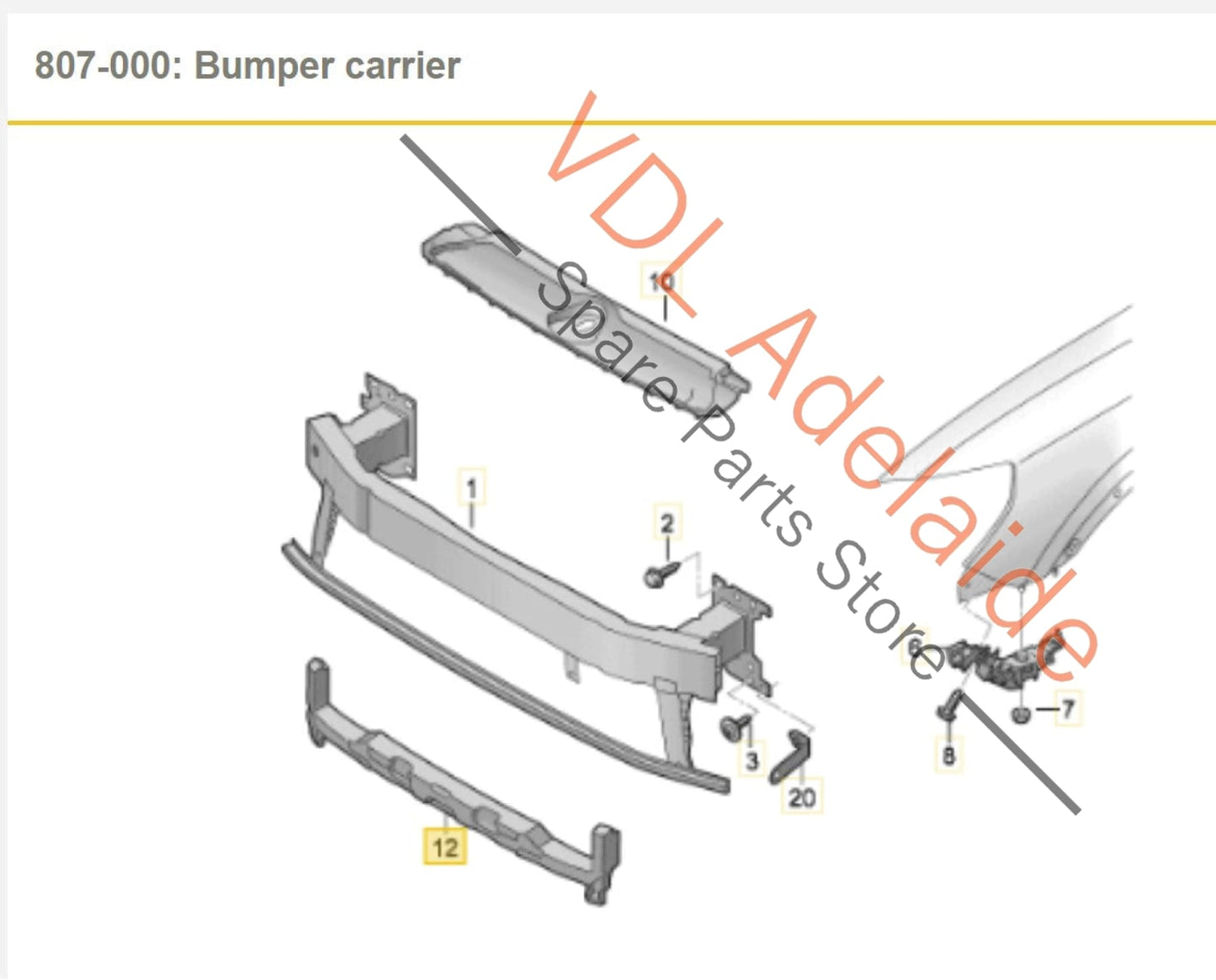 83A807550B Audi Q3 Front Bumper Foam Infil Filler Piece 83A807550B
