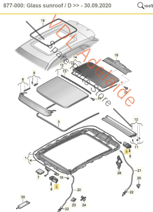 3G5877795 Audi Panoramic Glass Sliding Sunroof Roof Drive Motor 3G5877795