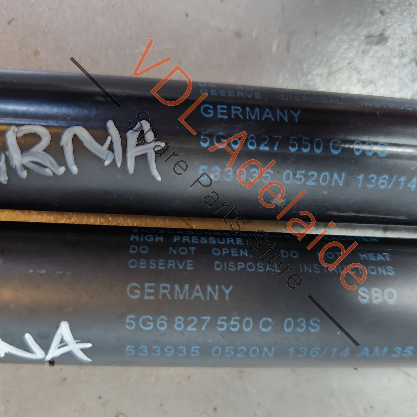 5G6827550C VW Golf Mk7 Rear Boot Hatch Lift Gas Struts Pair 5G6827550C