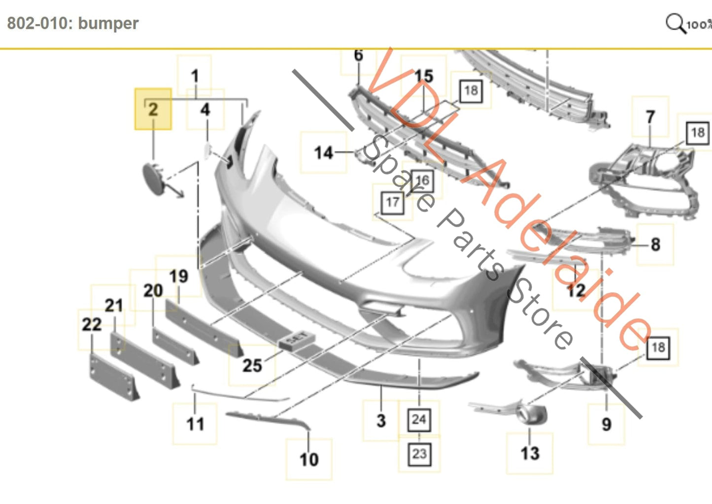 971807155AG2X Porsche Panamera Turbo Front Bumper Tow Hook Cover 971807155A