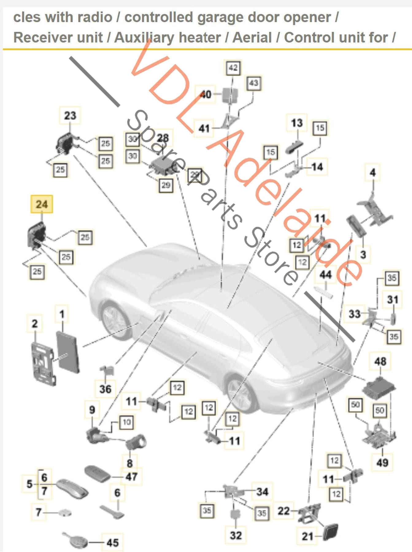 971907541J 971907541D 971907541M Porsche Panamera Front Left Slave ACC Radar for Cruise Control 971907541D 971907541J 971907541M