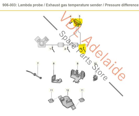 8S0919519 057906051H Audi RS3 RSQ3 F3 Exhaust Pressure Difference Sensor After Particulate Filter 8S0919519 057906051H