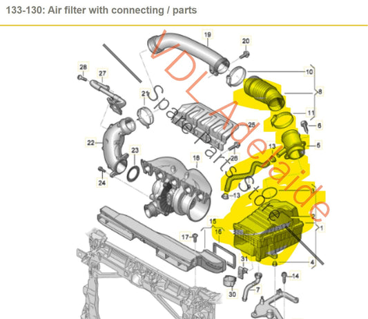3Q0129607 83A129624A 8S0129638 Audi RSQ3 F3 Air Filter Box 3Q0129607 83A129624A 8S0129638