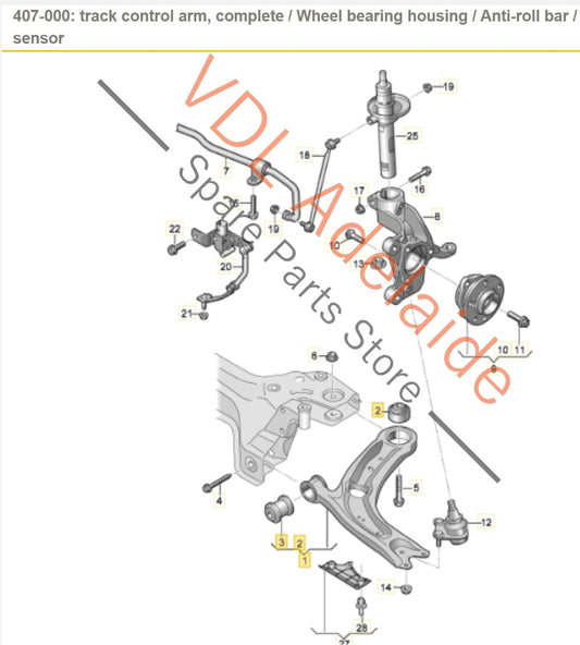 83A407152A 3Q0407154D Audi RSQ3 F3 Front Right Lower Track Control Arm Suspension Wishbone 83A407152A 3Q0407154D