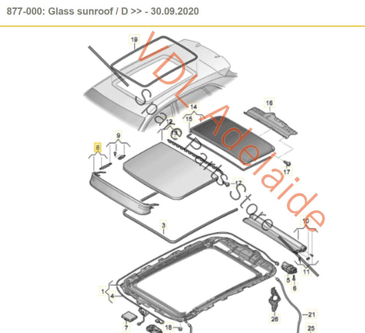4M8877651 4M8877651A Audi Q3 RSQ3 F3 Sunroof Wind Deflector 4M8877651 4M8877651A