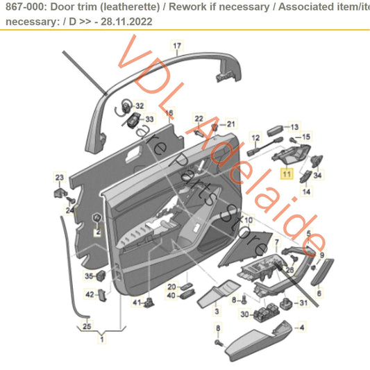 83A837020G 83A837020G4PK 83A837020F Audi Q3 RSQ3 F3 Right Side Interior Door Handle Pull Release Handle 83A837020G 4PK
