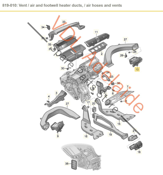 83C820902 Audi Q3 RSQ3 F3 Drivers Side RHS Air Vent Interior 83C820902 6PS