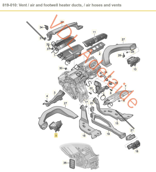 83C820901 Audi Q3 RSQ3 F3 Passenger Left Side LHS Air Vent Interior 83C820901 6PS