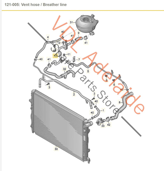 8V0122480 Audi RS3 RSQ3 F3 Coolant Pipe 8V0122480