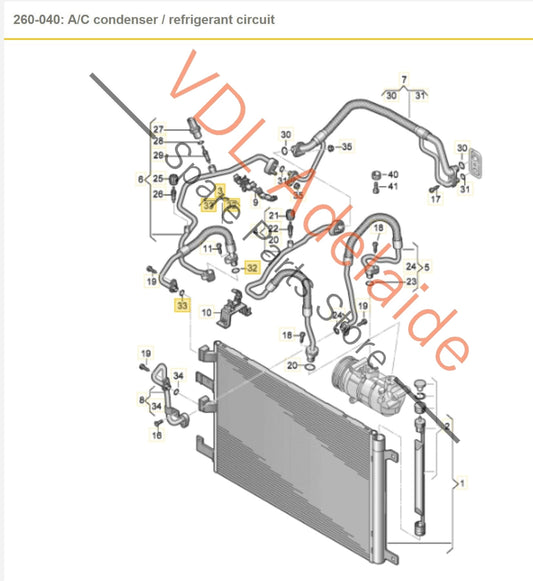 8V0820742 Audi RS3 RSQ3 F3 Air Conditioning AC Refrigerant Hose Pipe 8V0820742