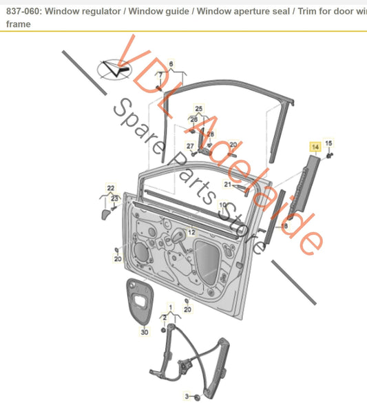 5G4837902C 5G4837890B   VW Golf Mk7 Gloss Black Front Right B Pillar Exterior Trim for Door Window Frame 5G4837902C 5G4837890B