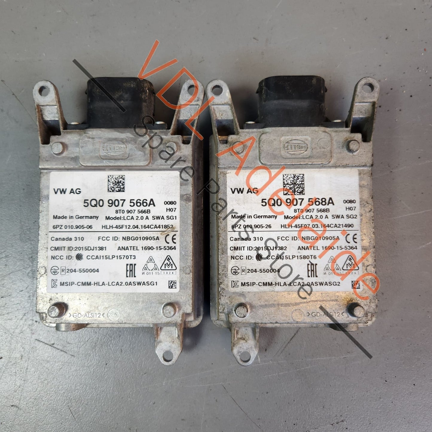 5Q0907566A 5Q0907568A Audi RS3 8V Matching Pair of Control Units Radar Lane Change Assist Master & Slave Right & Left 5Q0907566A 5Q0907568A