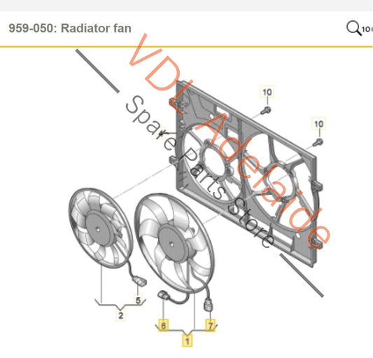 3Q0121455AM 5Q0121455AM Audi RS3 8V 320W 370mm Radiator Fan 5Q0121455AM / 3Q0121455AM