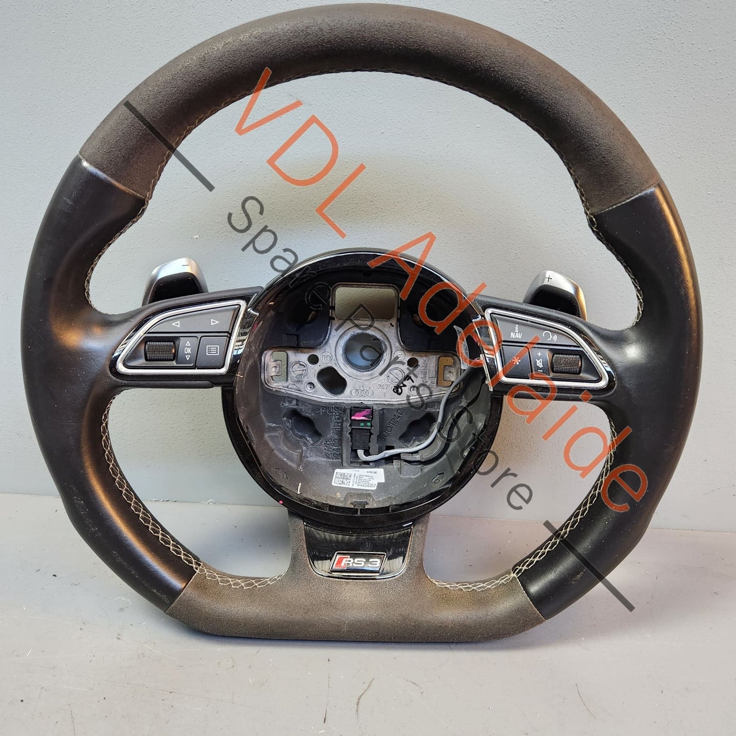 8V0419091AG Audi A3 S3 RS3 8V Alcantara Flat Bottom Sport Steering Wheel Black 8V0419091AG MCY
