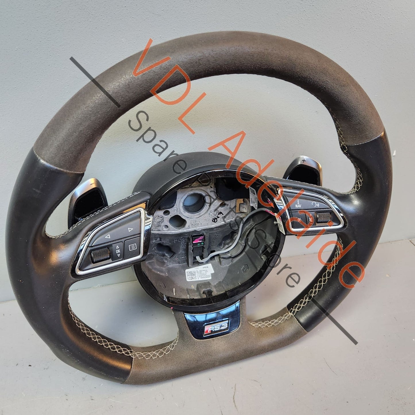 8V0419091AG Audi A3 S3 RS3 8V Alcantara Flat Bottom Sport Steering Wheel Black 8V0419091AG MCY