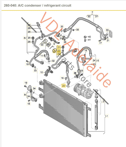8V0820743 Audi RS3 8V Front Air Conditioning Pipe Hose for Refrigerant 8V0820743