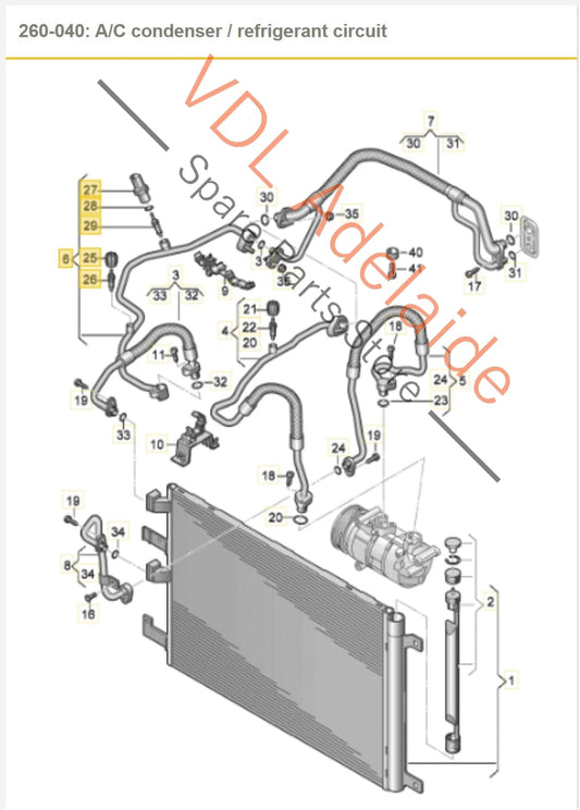 8V0820741A Audi RS3 8V Front Right Air Conditioning Pipe Hose for Refrigerant 8V0820741A