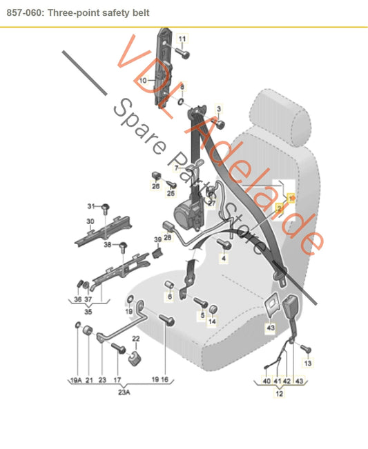 8V5857705EV04 8V5857705E Audi A3 S3 RS3 8V Left Front Seat Belt Seatbelt 8V5857705E V04