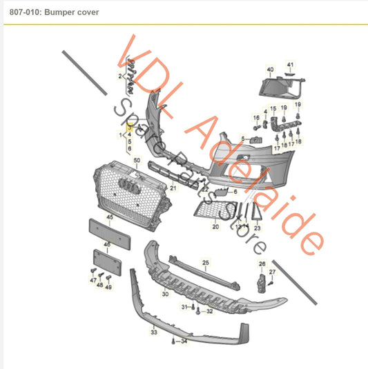 8V4807241 Audi RS3 8V Front Bumper Bar Tow Hook Cover Trim 8V4807241 Y6Y6 Y6 / Y3T Catalunya Red Metallic